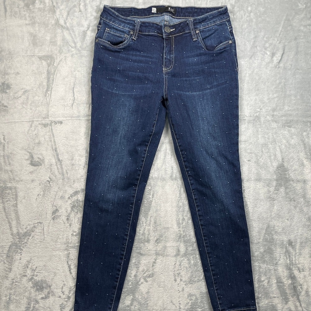 KUT Donna from the Kloth Womens Jeans Size 8 Dark Wash Embellished Skinny Leg